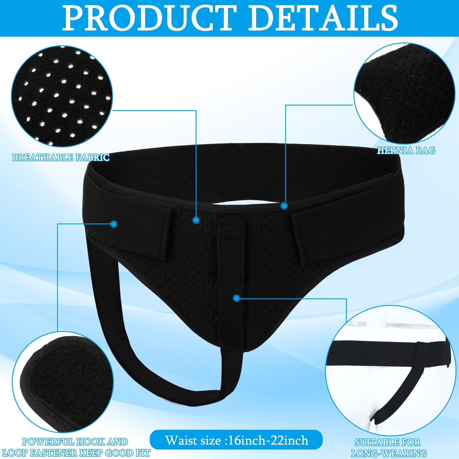 Hernia Belts for Men Groin Brace Left or Right Side Inguinal Hernia Support Supp