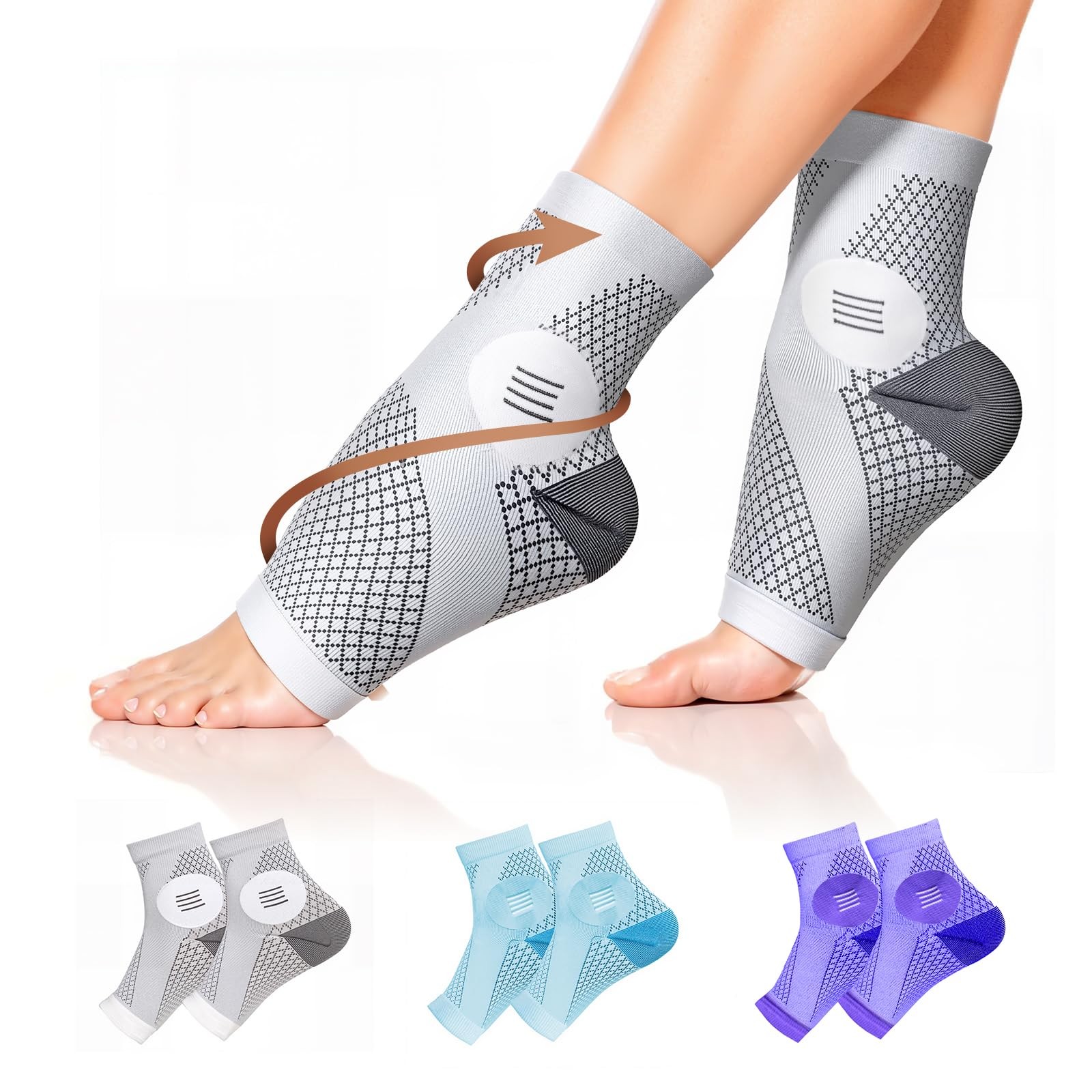 3 Pairs Neuropathy Socks for Women & Men, [Ultra Breathable] Plantar Fasciiti…