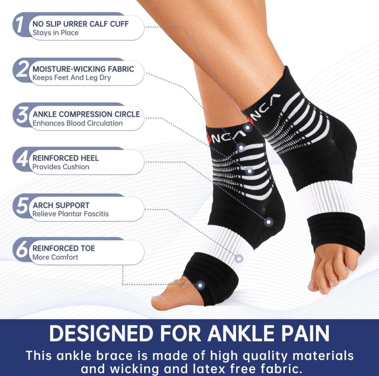 Ankle Brace for Women & Men, Foot Pain Relief Ankle Support, Achilles Tendoni…