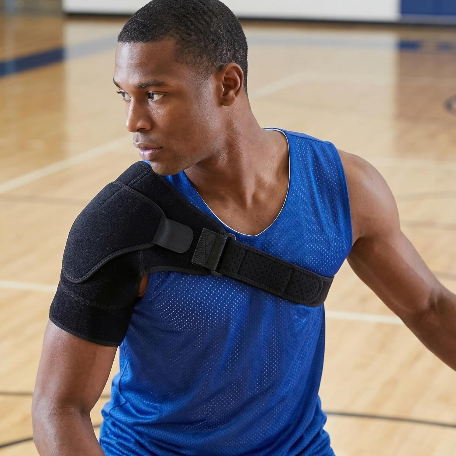 SHOULDER BRACE ROTATOR CUFF PAIN RELIEF SUPPORT ADJUSTABLE SLEEVE WRAP