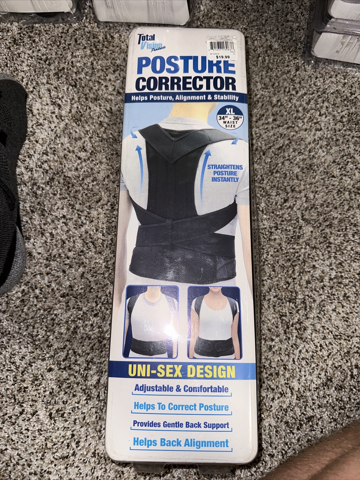 Total Vision Posture Corrector XL Waist 34-36” New Damaged Box