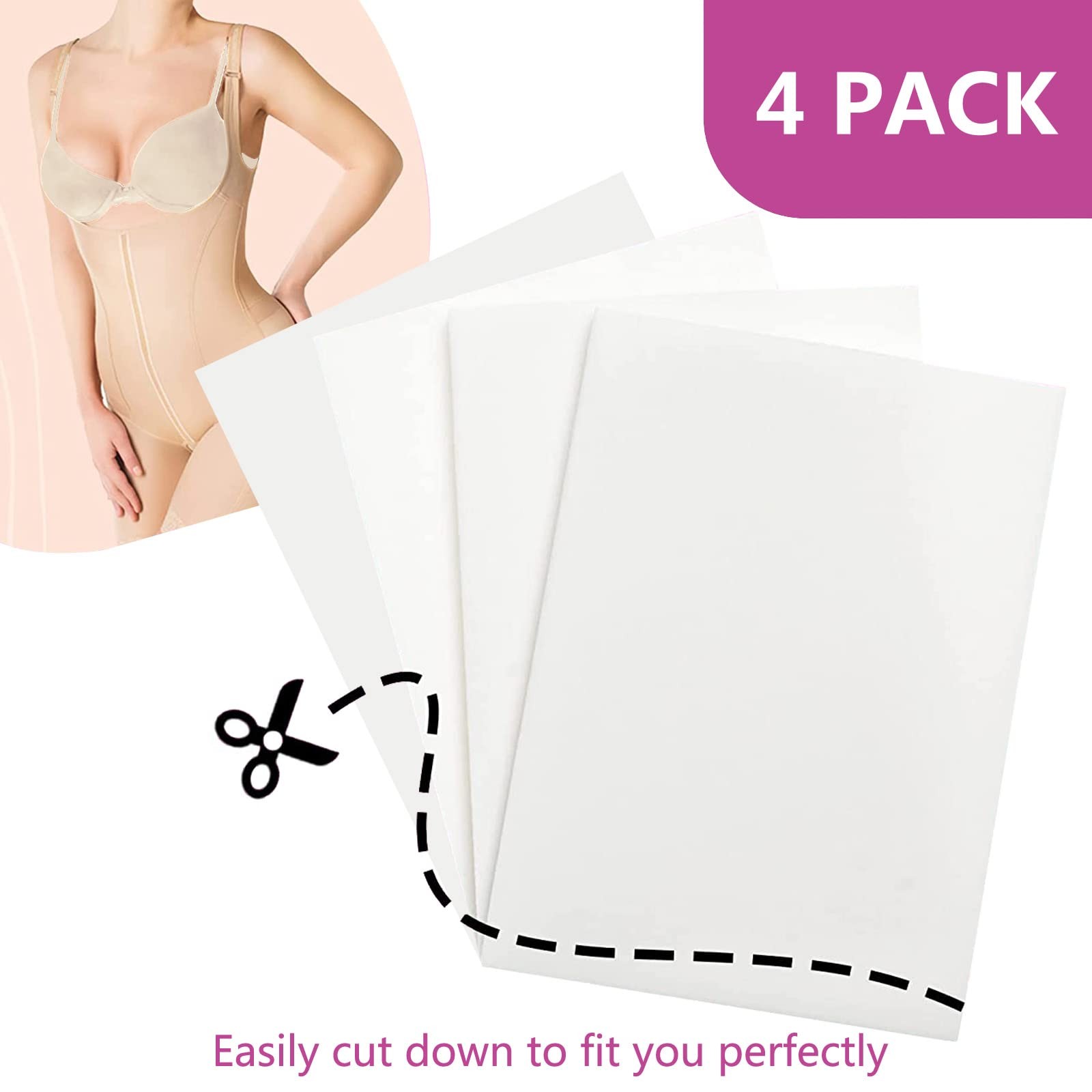 Lipo Foams Pads for Post Surgery, 4 Pack 8″ x 11″ BBL Foam Pads Boards Liposu…