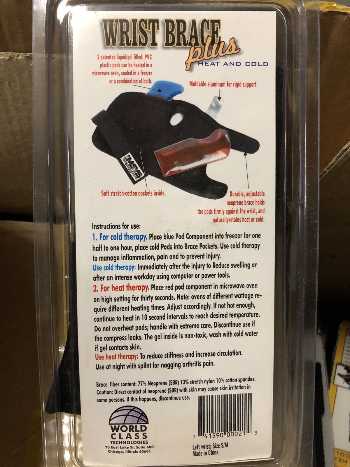 IMSYS Fitted Wrist Brace Plus w/ Hot And Cold Pads LEFT HAND Small/Medium *NEW*