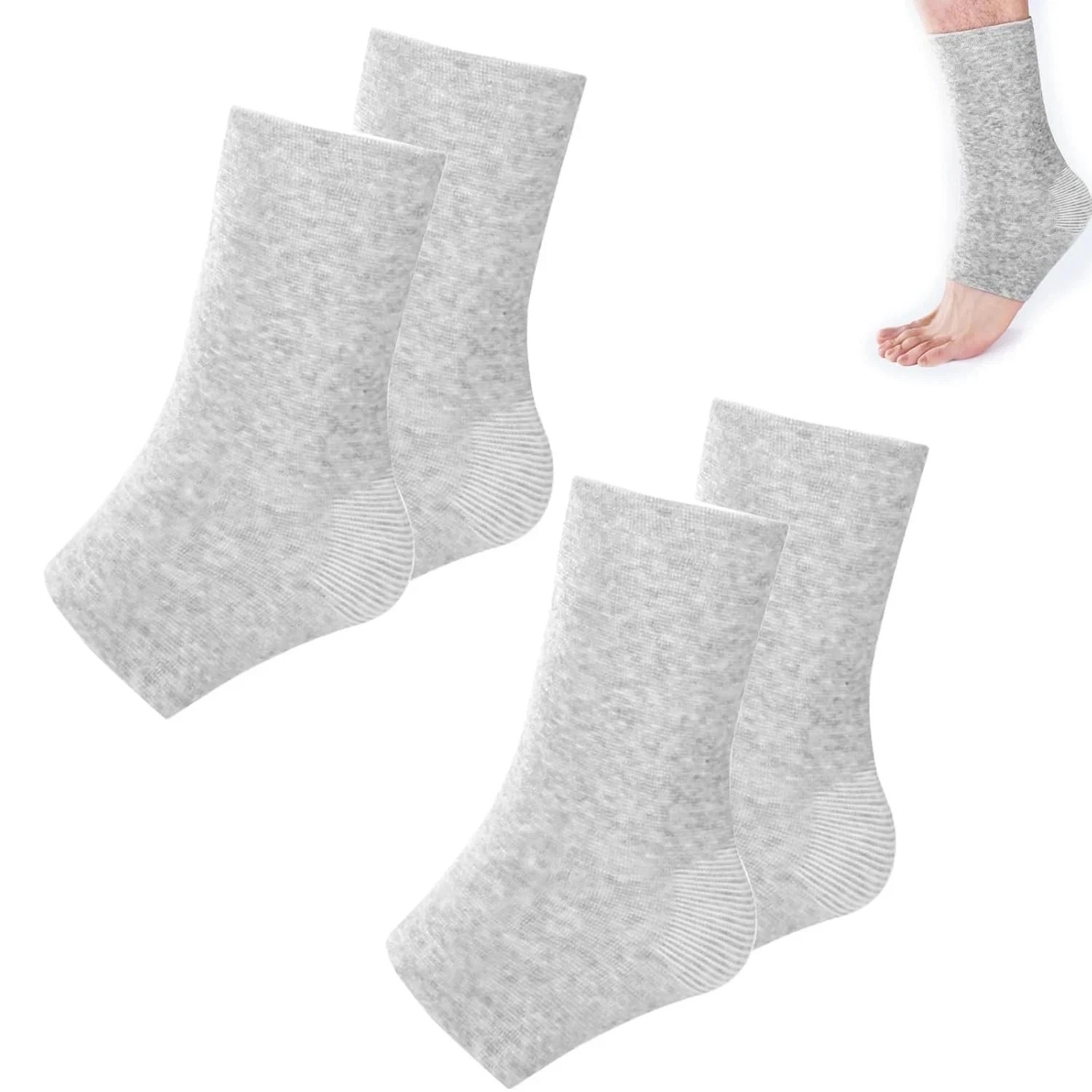 2 Pairs of One Compress Bamboo Foot Sleeves,Keep Warm Bamboo Ankle Socks Foot