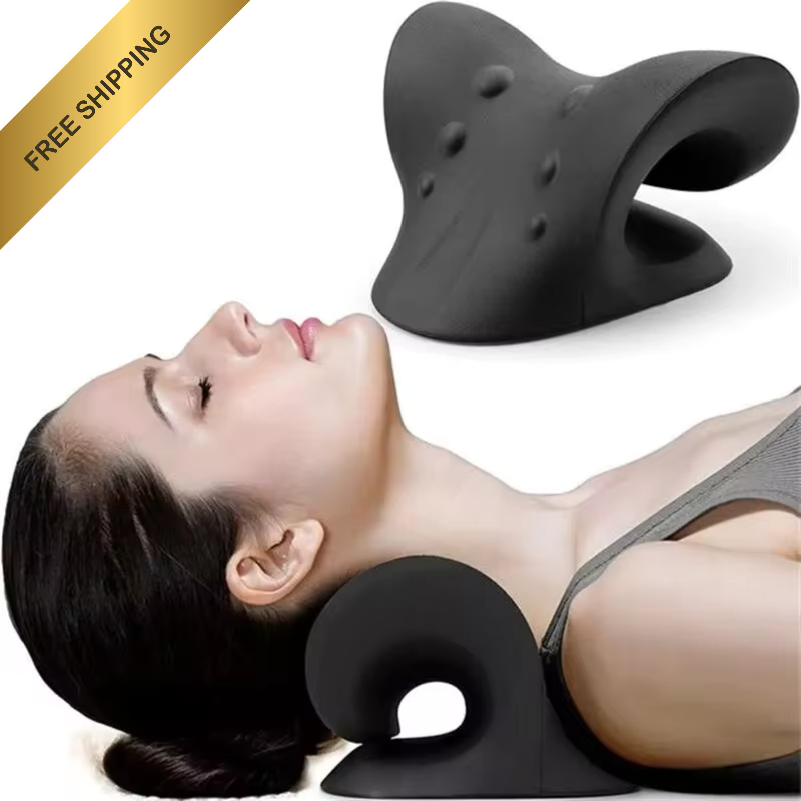 Neck Stretcher Pillow Cervical Neck Support Relaxation Cushion Yoga Exercise Bla
