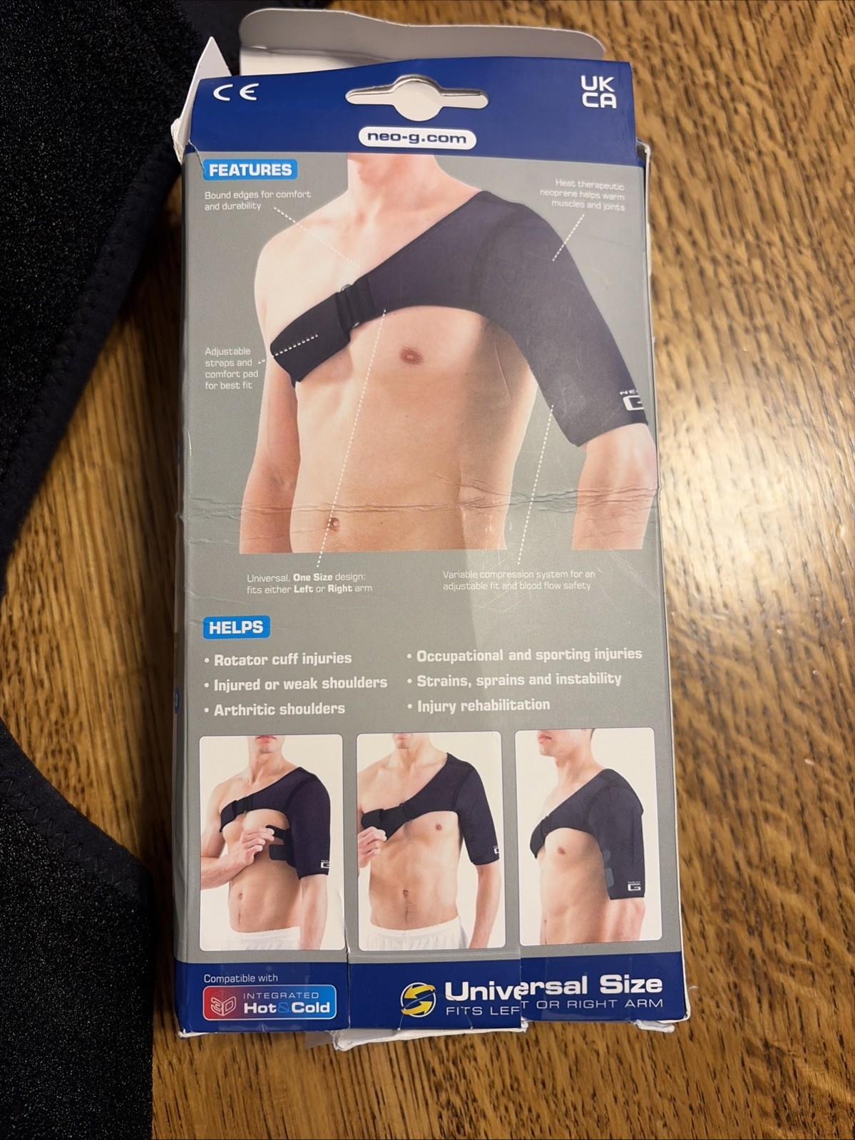 NEO G EASY-FIT SHOULDER SUPPORT UNIVERSAL SIZE LEFT OR RIGHT ARM NEW-OPEN BOX