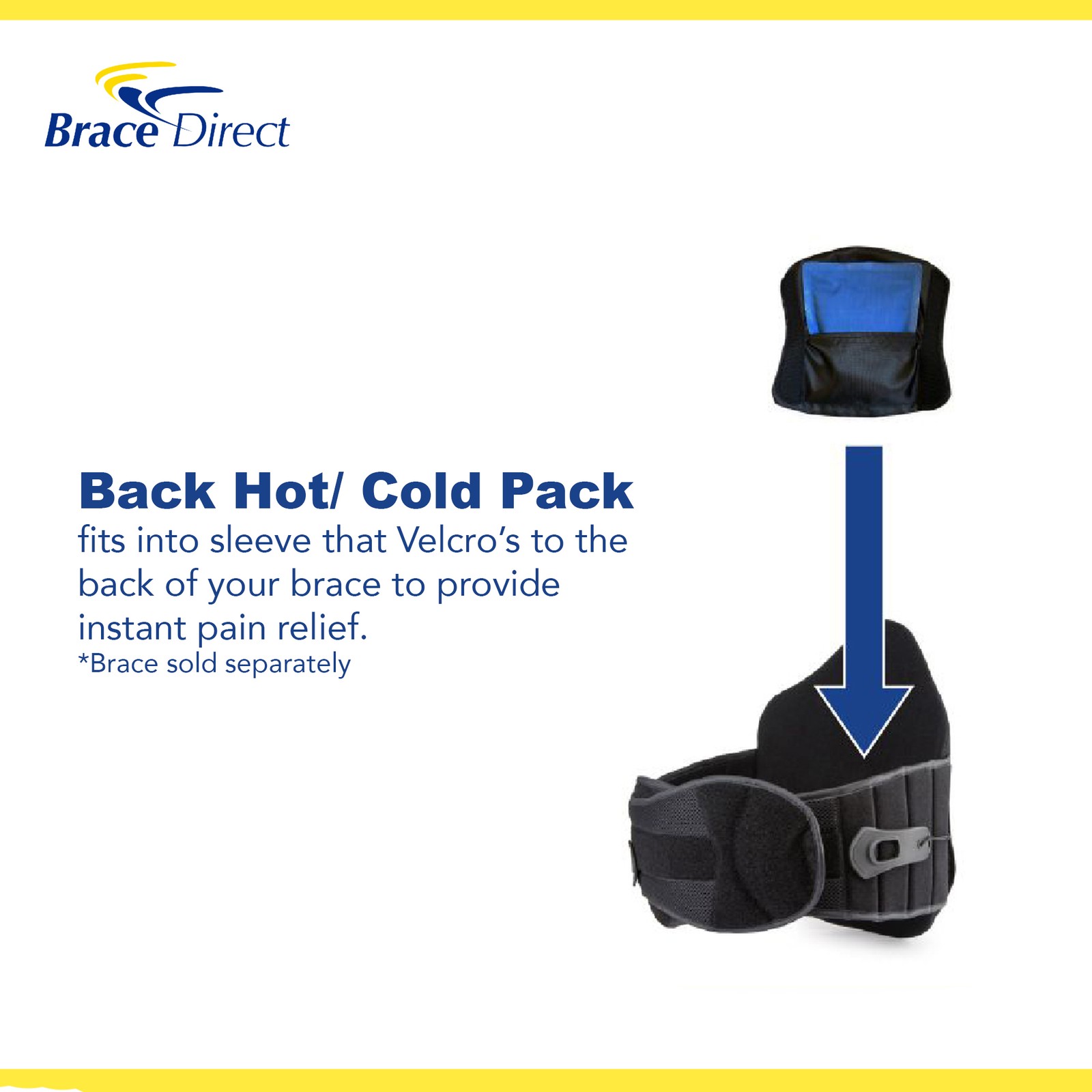 Hot/Cold Pack Insert for Back Brace Back Pain Relief- Hot/Cold Therapy Gel Back