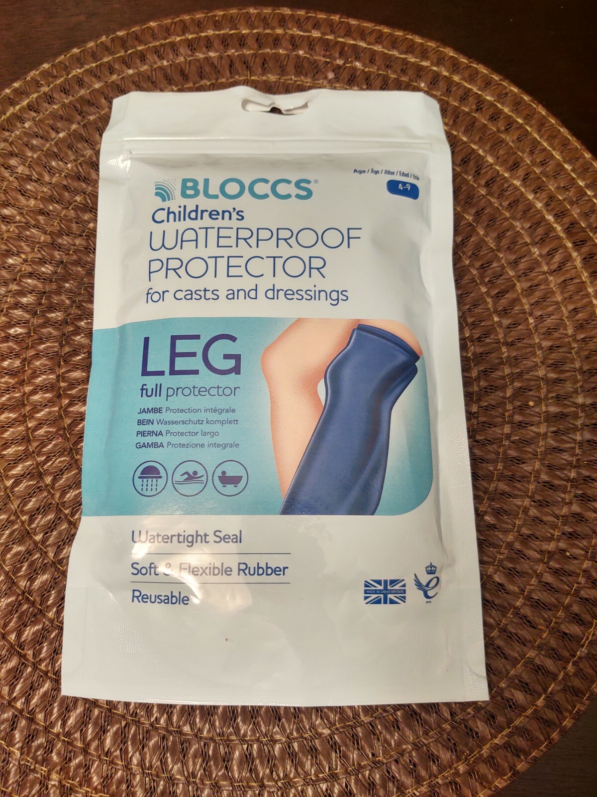 Bloccs Waterproof Cast Shower Cover Leg, Child Full Leg (Medium)