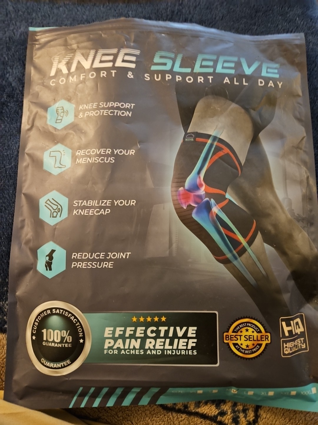 KNEE SLEEVE COMFORT AND SUPPORT ALL DAY EFFECTIVE PAIN RELIEF MEDIUM
