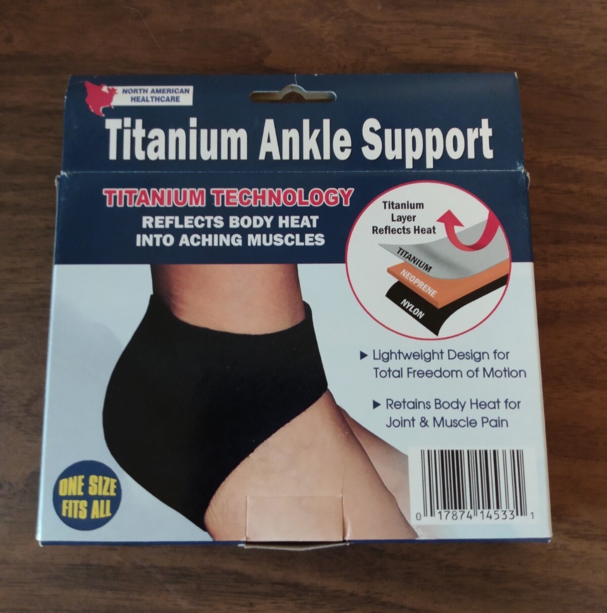 North American Healthcare Titanium Tech Ankle Support Set of 2 NEW w/ Open Box