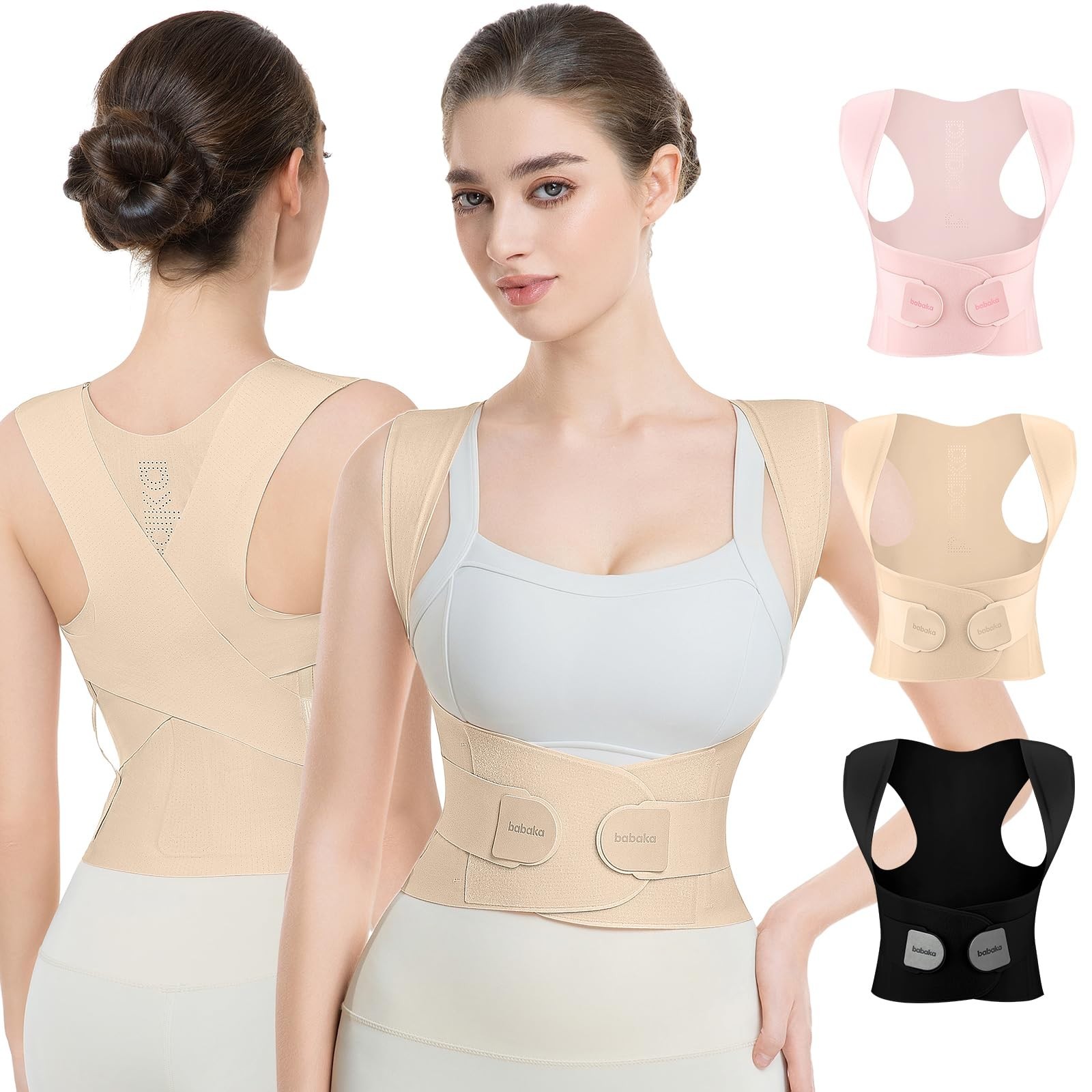 Invisible Posture Corrector for Women – Adjustable Back Brace for Pain Relief, S