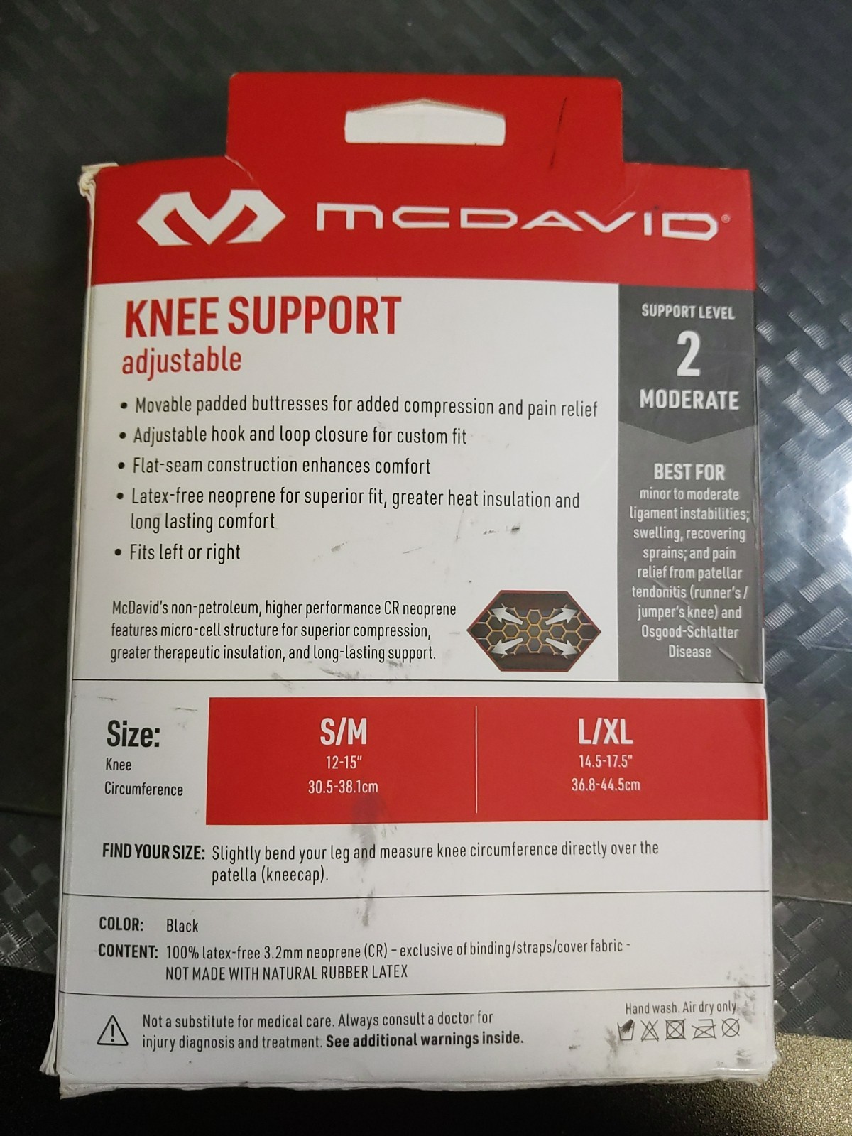 NWT McDavid 419 Multi-Action Knee Strap Level Two Advanced Size L/XL Black #97