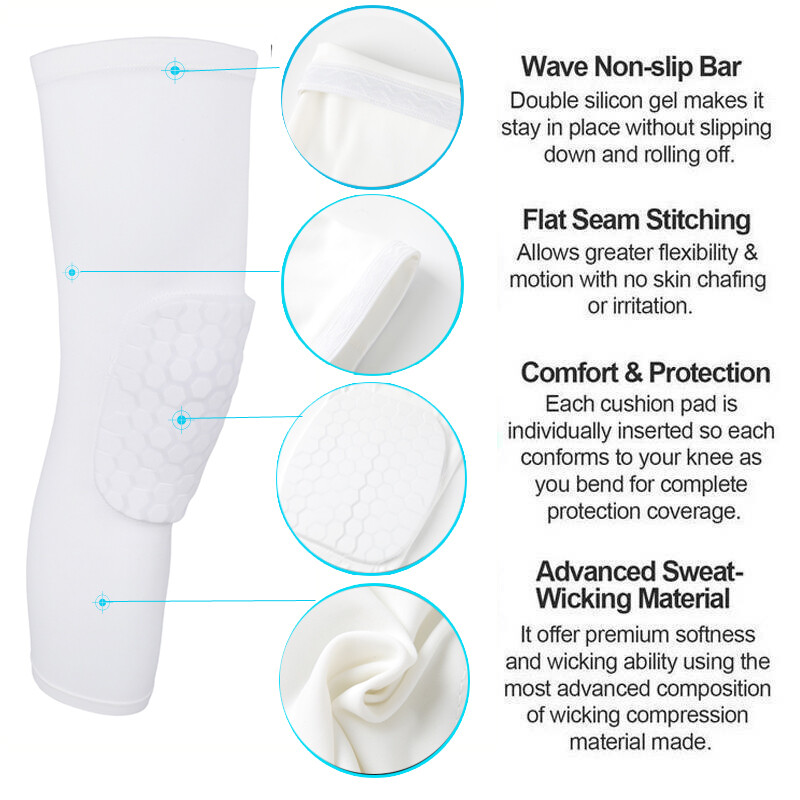 Compression Long Sleeve Support Leg Knee Pad Brace Sports Pain Guard Men & Women