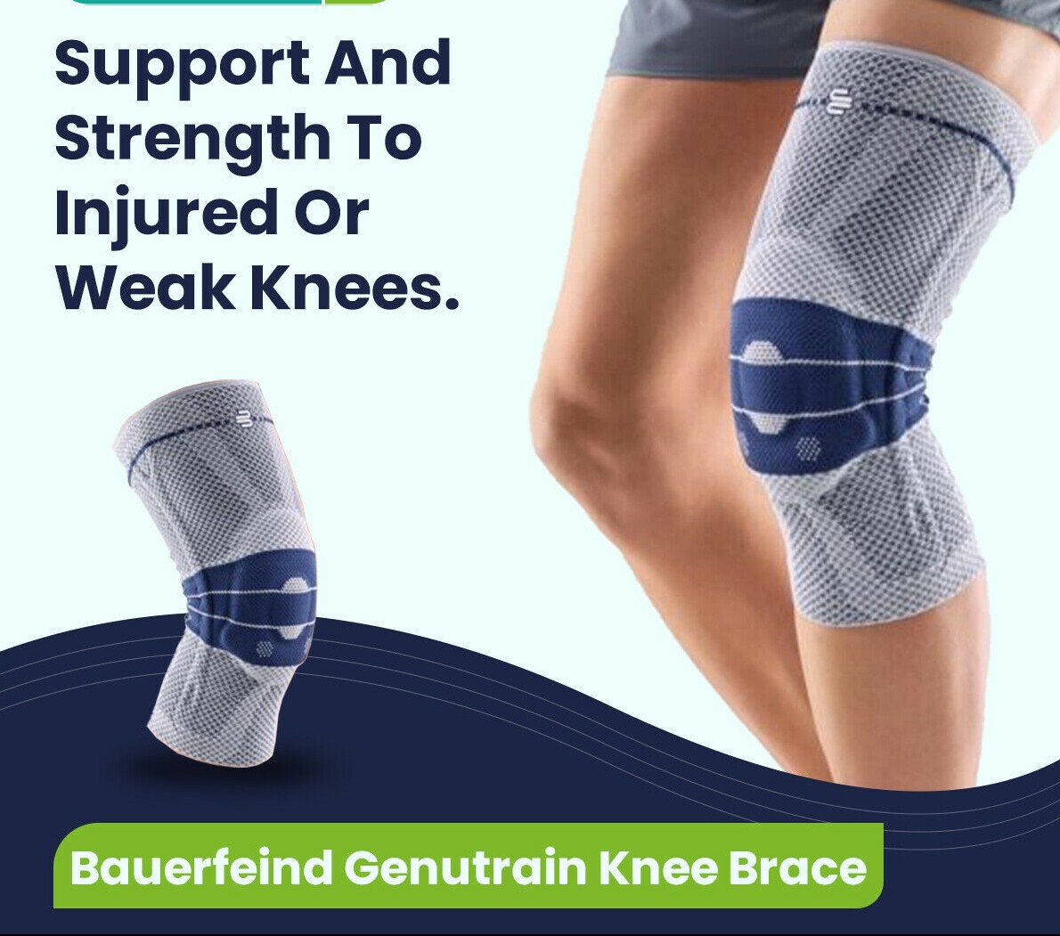 Bauerfeind GenuTrain Size 1 Knee Joint Brace Patella Support Sleeve ACL MCL
