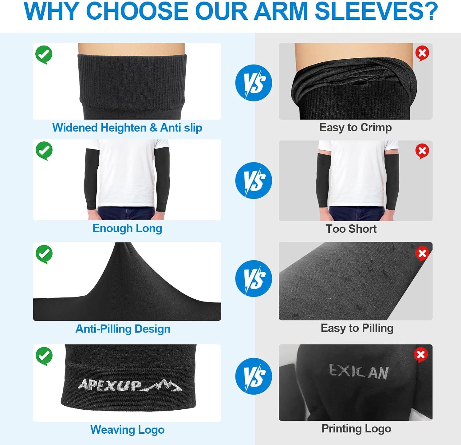 Sun Protection Cooling Arm Sleeves UPF 50 Outdoor Sports Compression