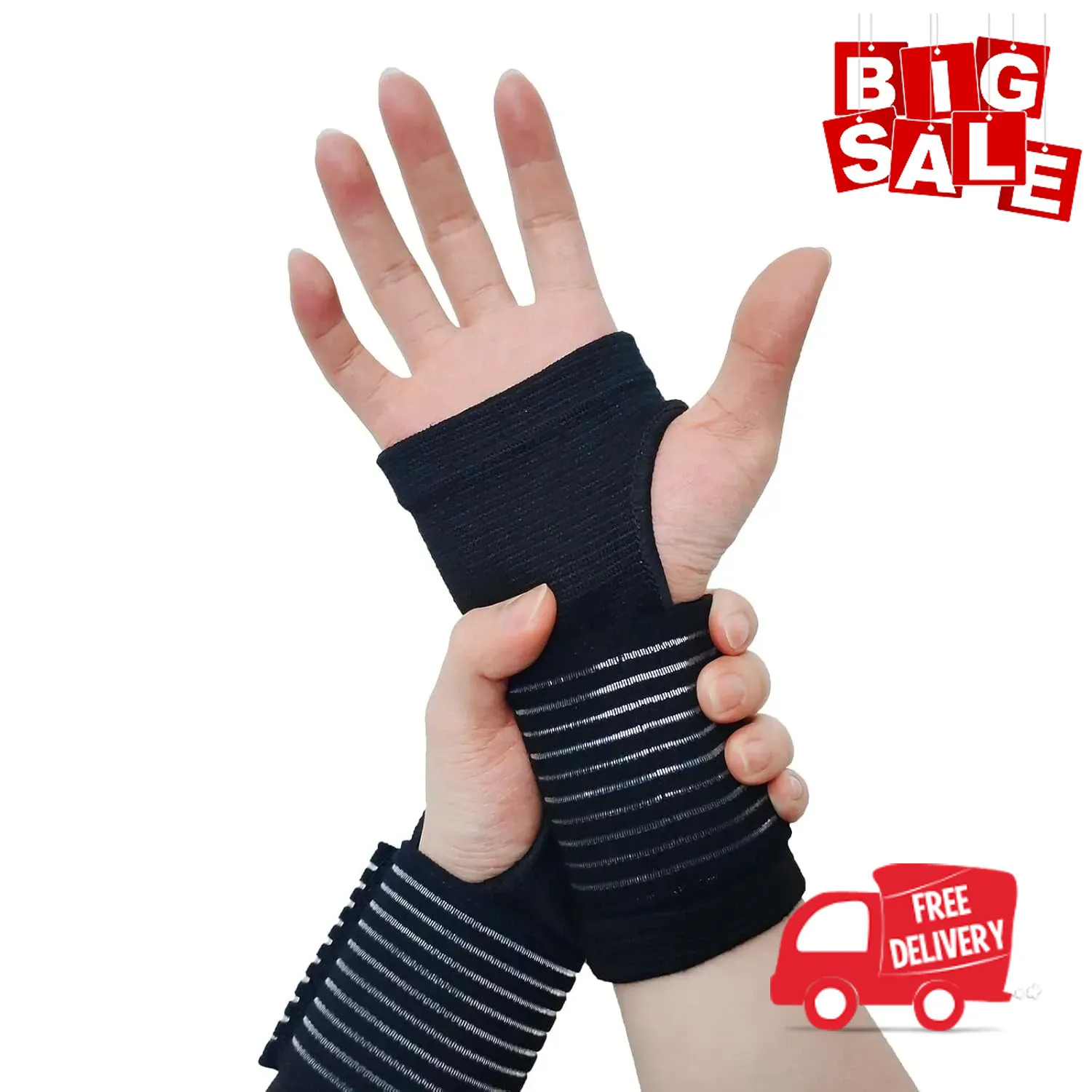 2 Pack Wrist Brace, Compression Wrist Support Splint for Women Men, Adjustable W