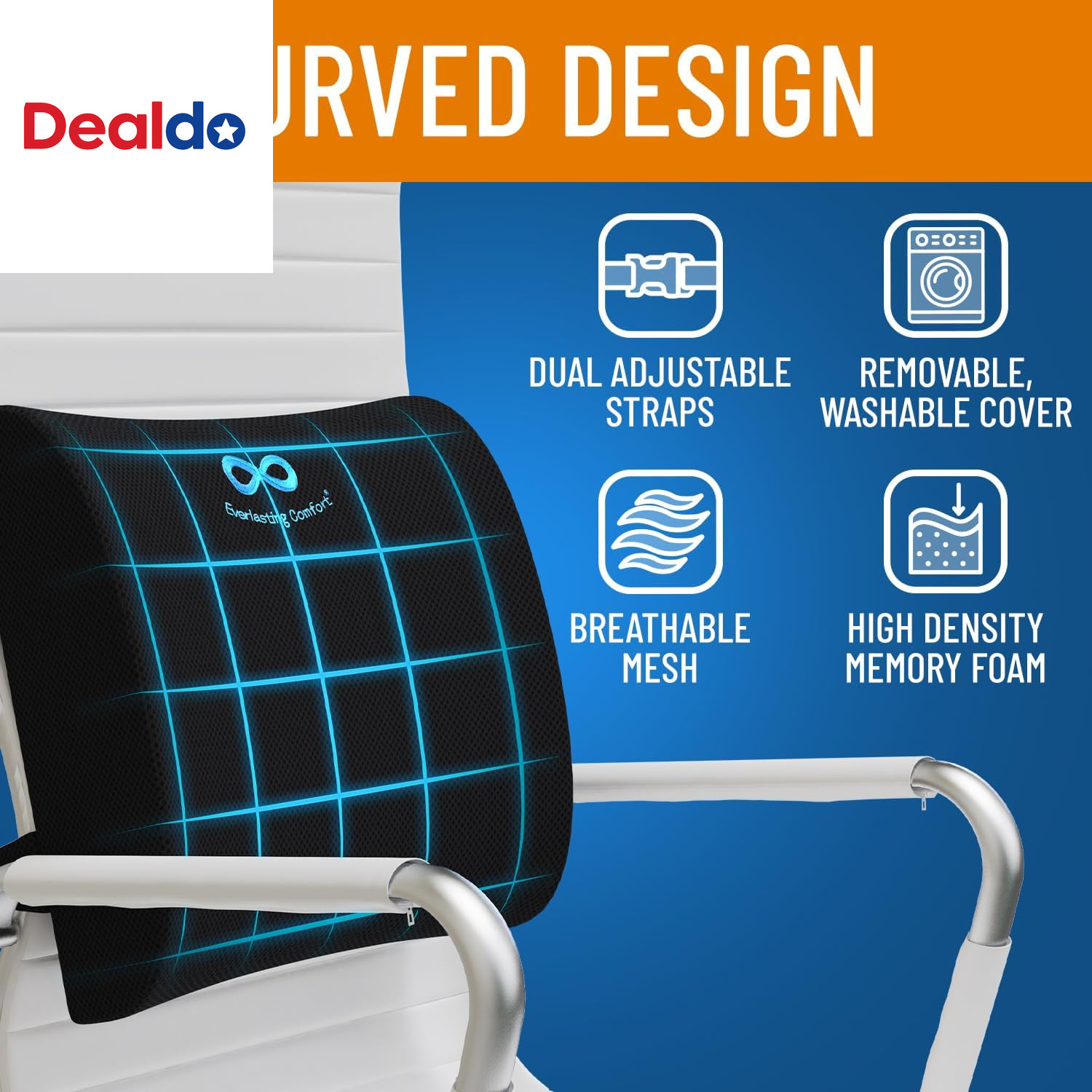 the Original Lumbar Support Pillow – Improves Posture, Promotes Back Pain Relief