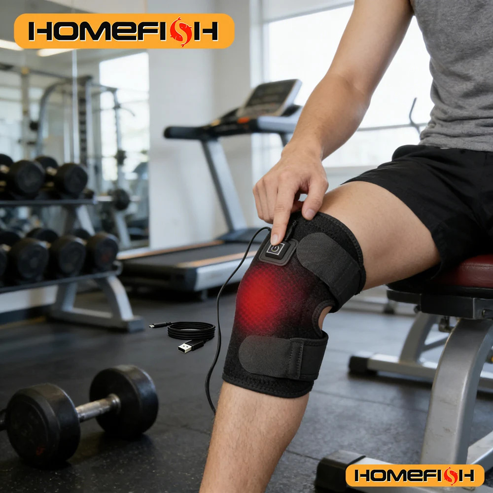 Heated Knee Brace Heating Pad, Adjustable Heated Knee Brace Wrap, Heated Knee…