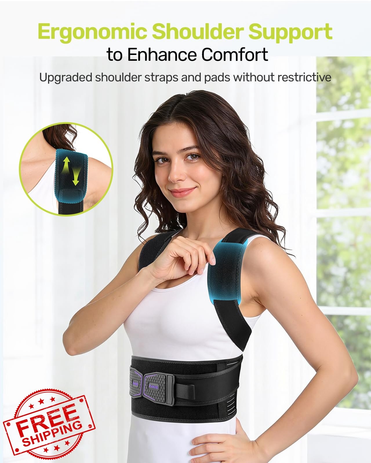 Rakiie Posture Corrector Purple S Back Support