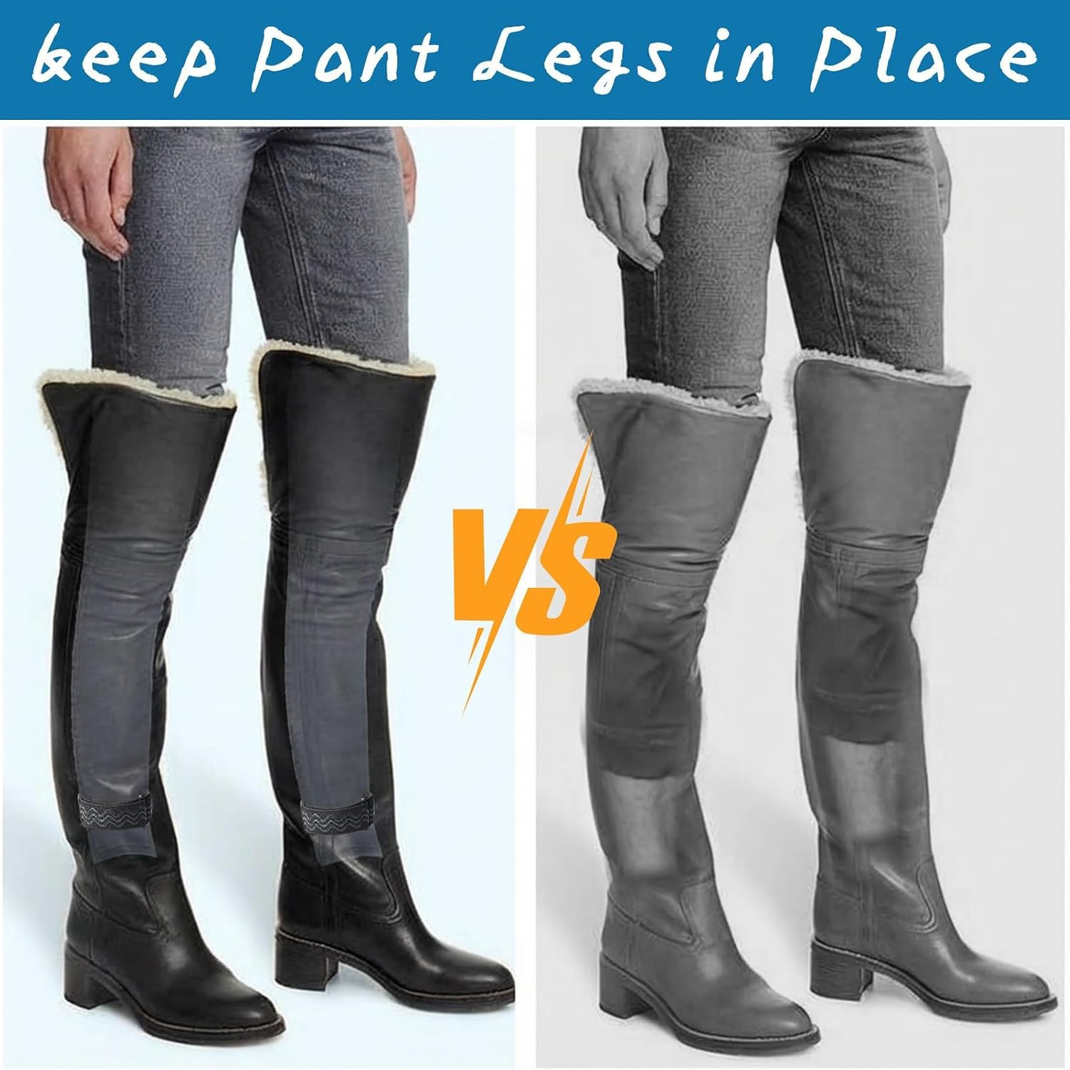 Elastic Ankle Straps – 2 PCS Elastic Pant Leg Straps with Anti-Slip Strips, Cowb