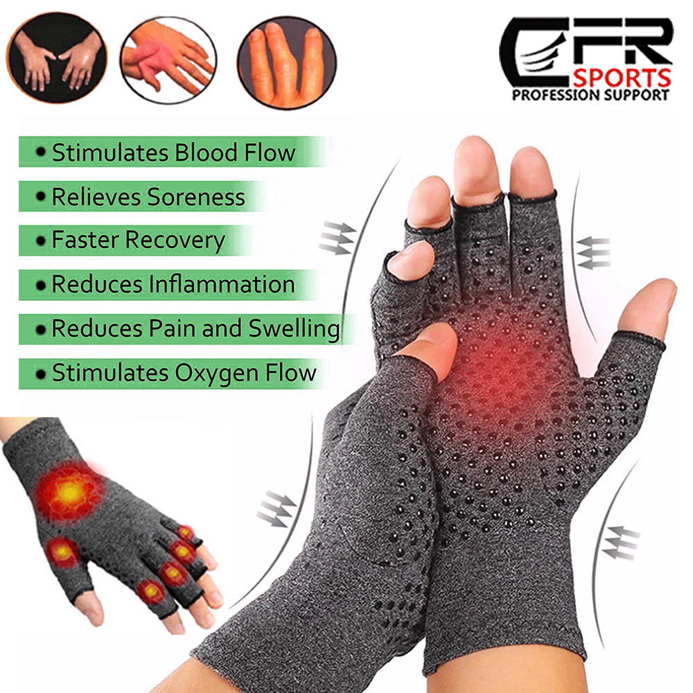 Compression Gloves Carpal Tunnel Anti Arthritis Pain Relief Therapeutic Brace @
