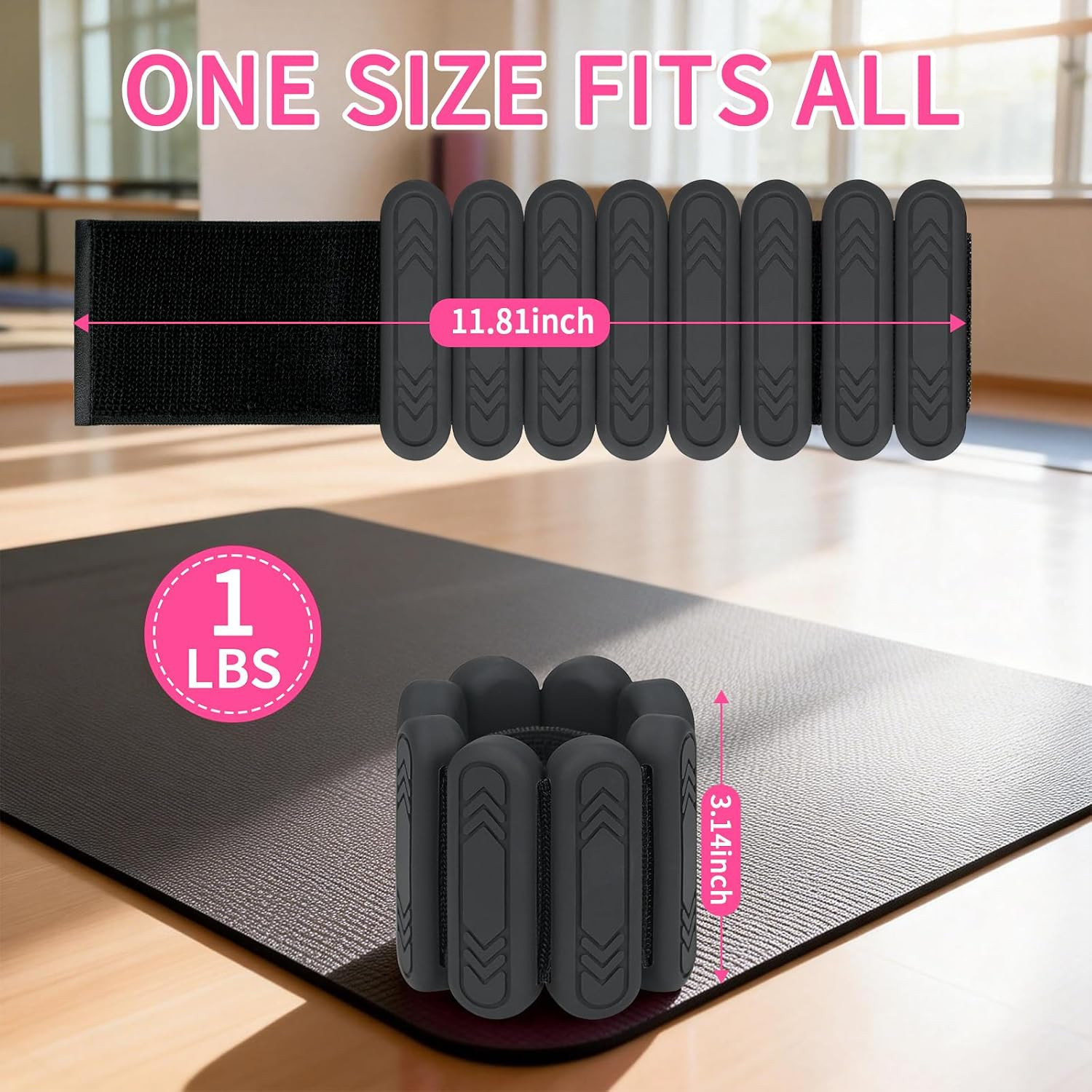 Wrist & Ankle Weights for Women Men, 1lb/2lb/4lb Set of 2 – Adjustable Wearab…