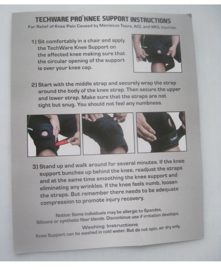 TechWare Pro Knee￼Brace Support Knee Brace for Knee Pain. Unisex. Large. New
