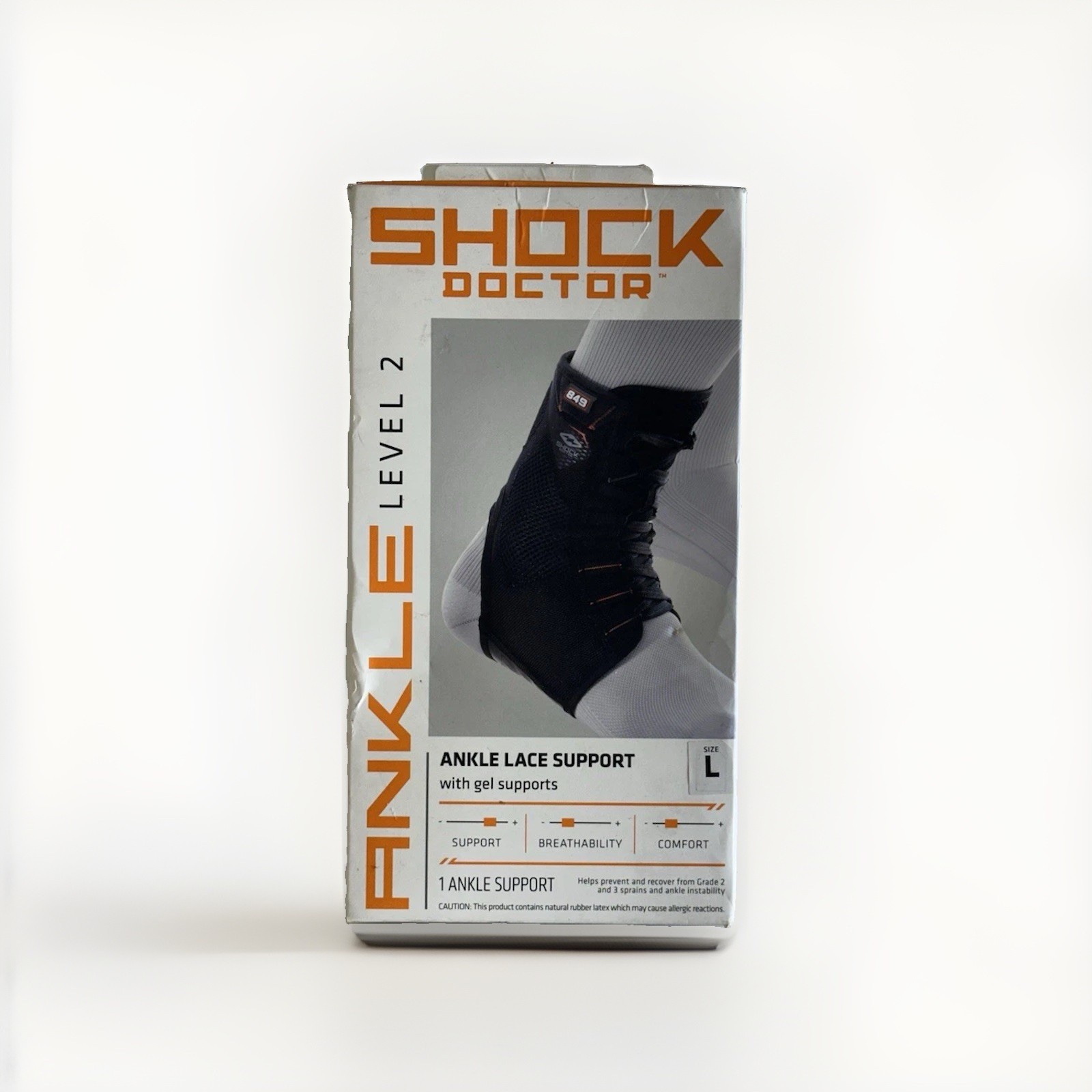 Shock Doctor Ankle Level 2 Ankle Support 849 Ultra Lace Up Ankle , Large, Black