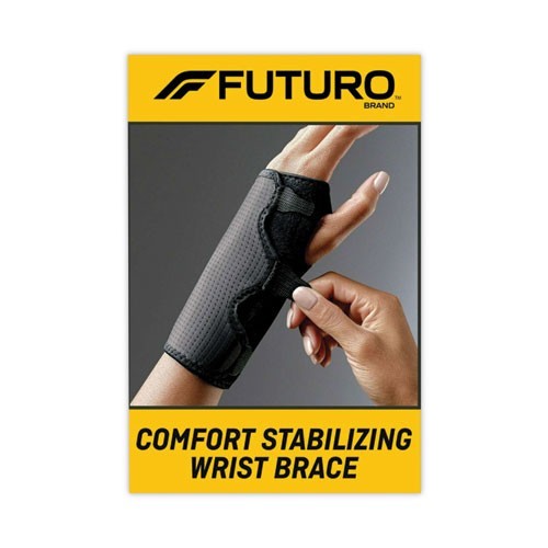 FUTURO Adjustable Reversible Splint Wrist Brace, Fits Wrists 5.5″ to 8.5″, Black