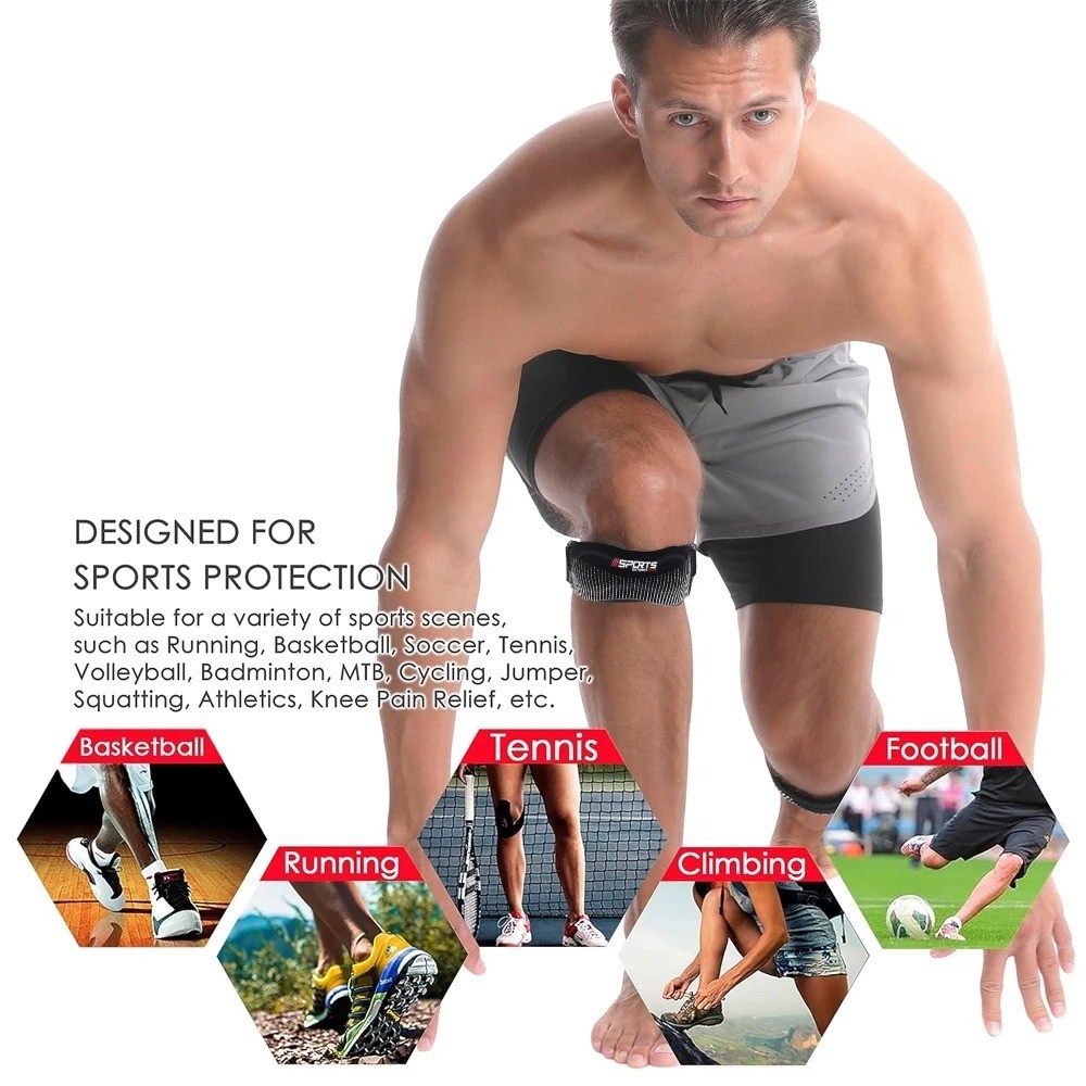 1Pc Adjustable Patella Knee Strap Pain Relief Support Brace for Sports Workout