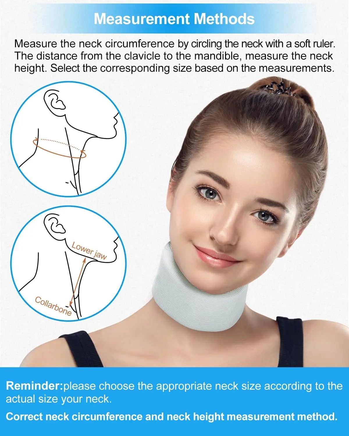 Adjustable Neck Brace Support Wrap Soft Foam Cervical Collar Neck Pain Relief