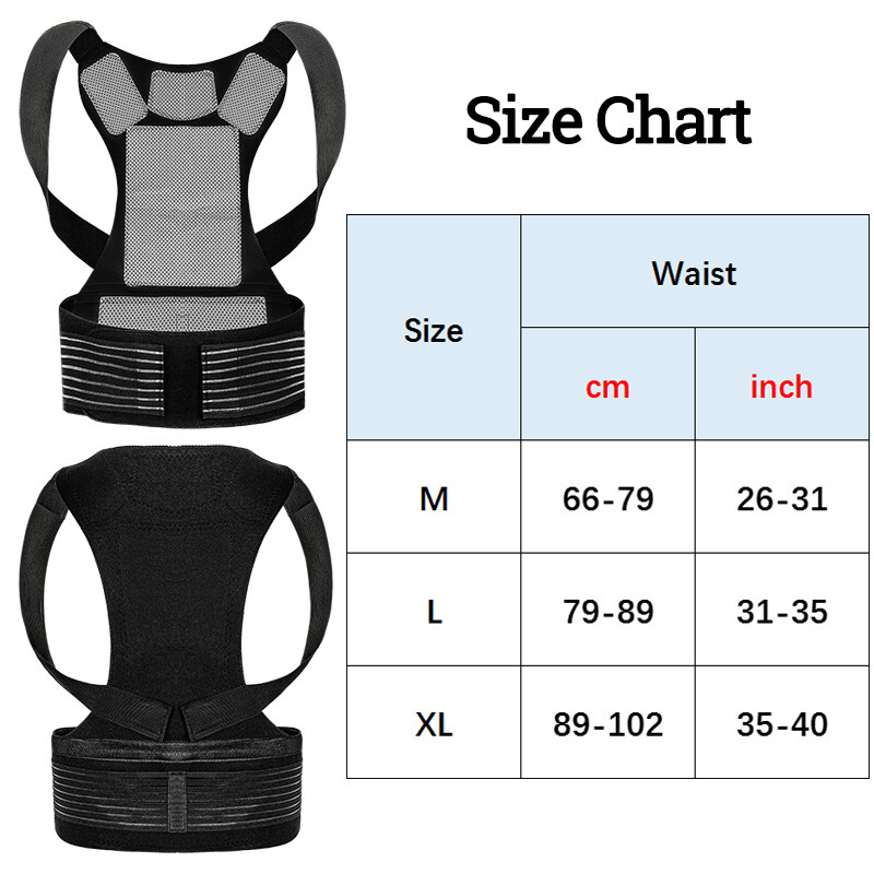Adjustable Posture Corrector Low Back Support Shoulder Brace Belt Heated Vest