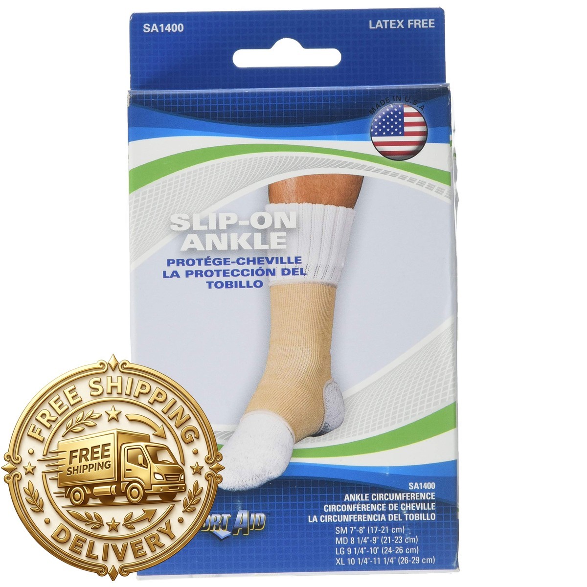 Sport Aid Slip-On Ankle Support LG (Pack of 2)