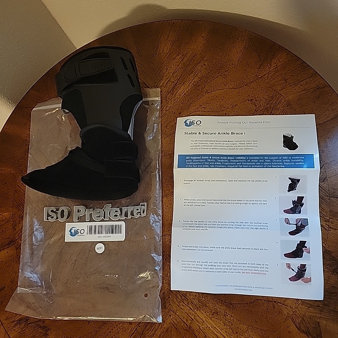 ISO Preferred ISO-AN344 Stable and Secure Ankle Brace I, M/RT NEW