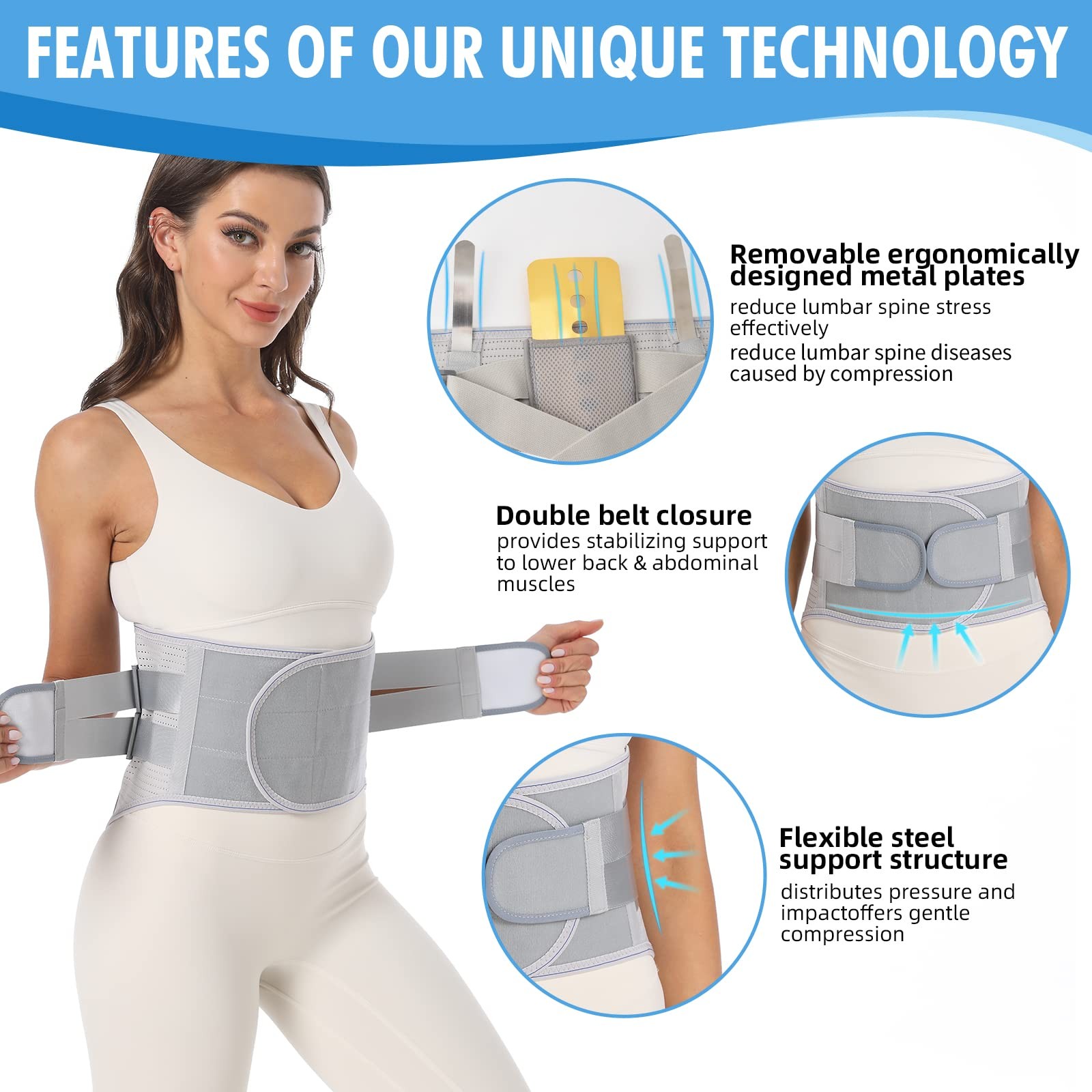 Back Brace for Lower Back Pain, Lumbar Support Belt for Men/Women
