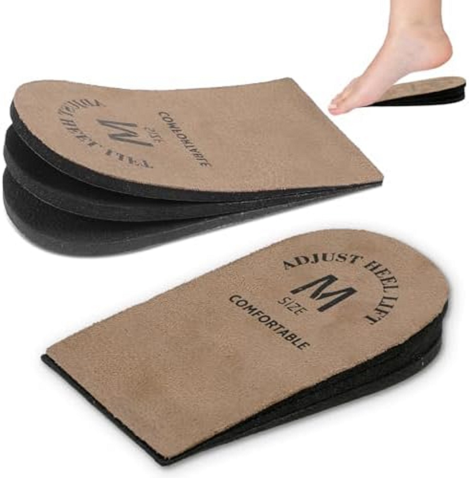 2 Pack Heel Lifts, Adjustable Heel Lifts for Leg Length Discrepancy, Women Man S