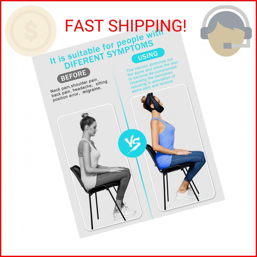 comness Cervical Neck Traction Device Over Door for Home Use, Portable Neck Stre