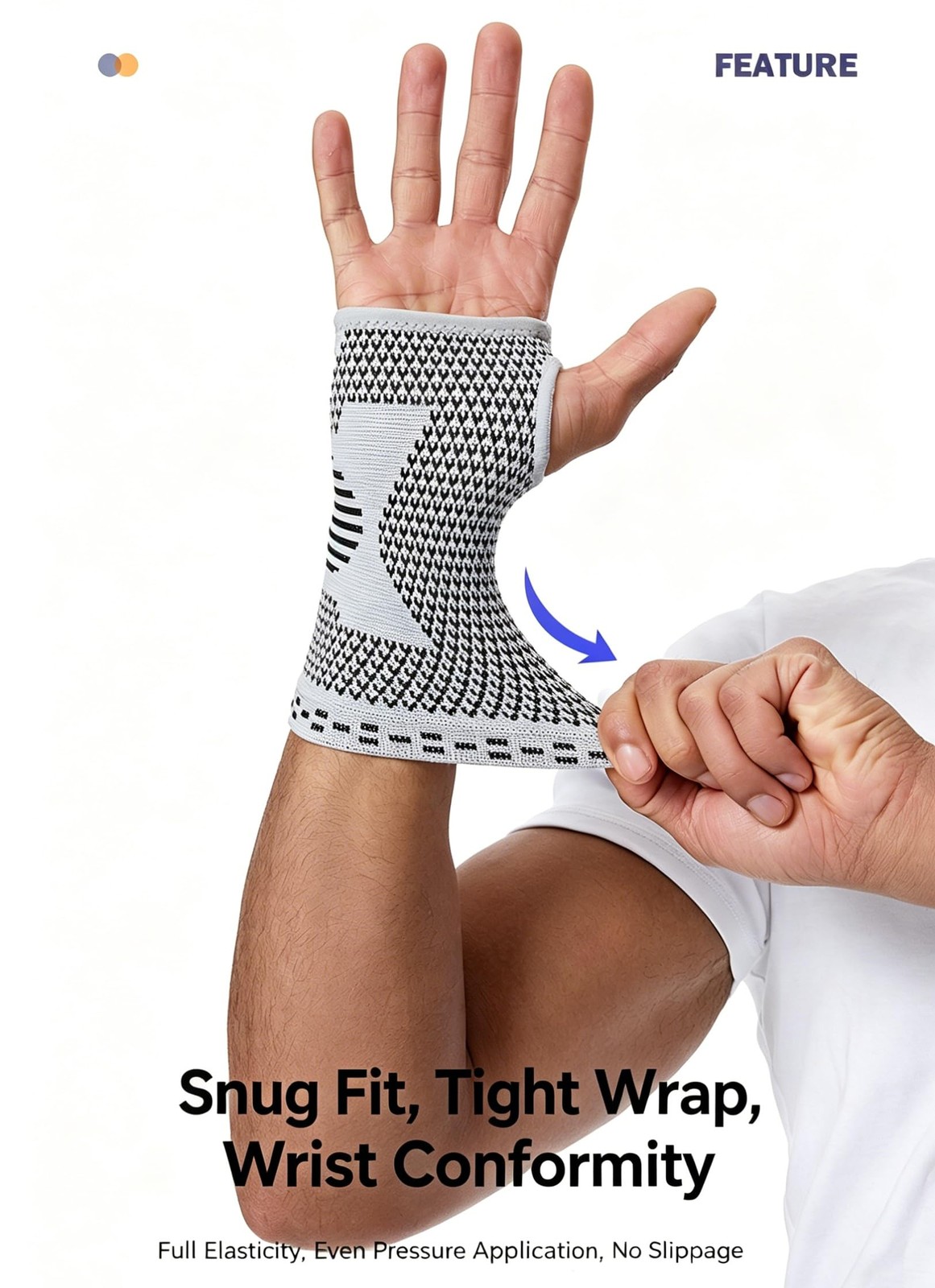 Wrist Compression Sleeves Support, 1 Pair Compression Wrist Sleeve Tendonitis…
