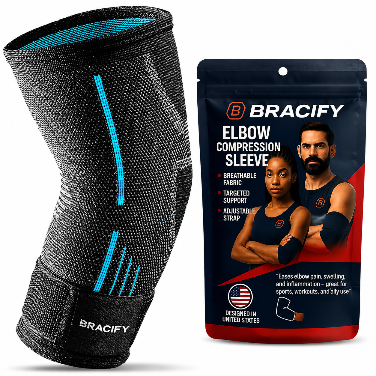 Elbow Brace Compression Sleeve Tennis Elbow Tendonitis Pain Relief Men Women