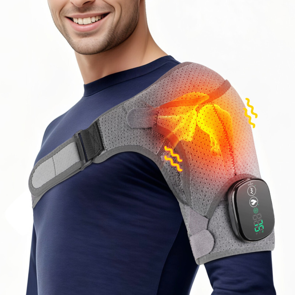 Electric Shoulder Massager Heated Vibration Shoulder Brace Wrap for Pain Relief