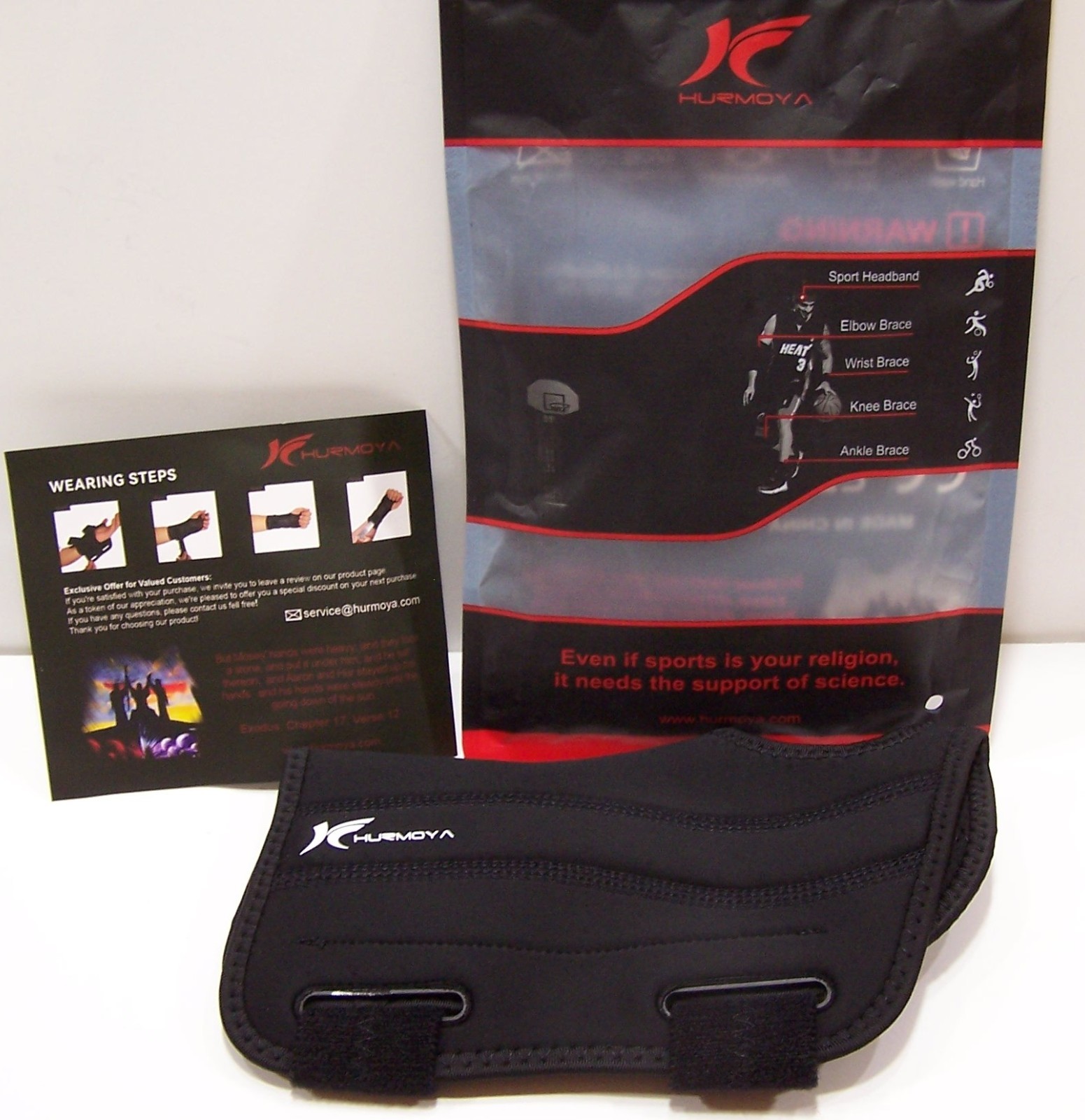Hurmoya Wrist Brace for Carpal Tunnel Night Sleep Support – Right, Large BLACK