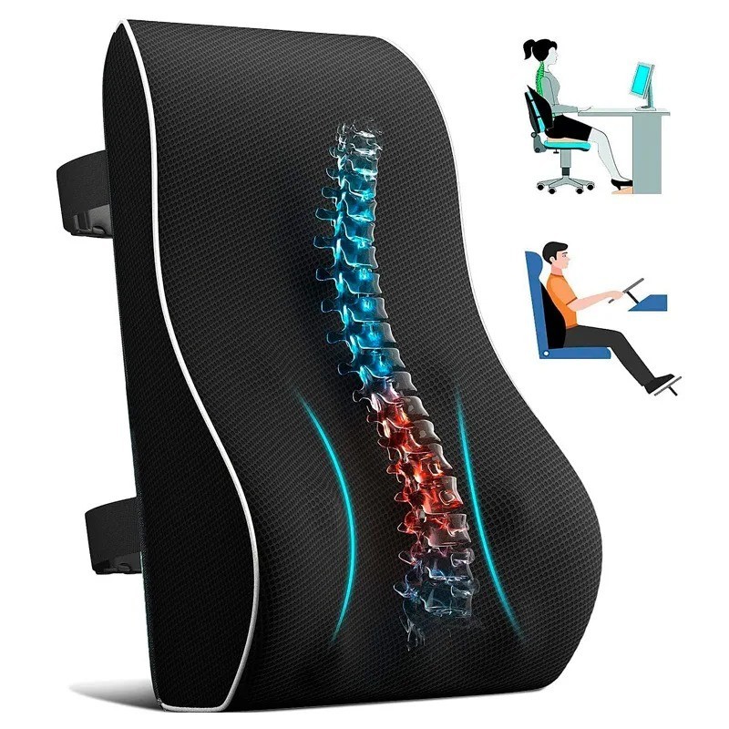 Memory Foam Lumbar Support Cushion for Home Office Car Seat Back Chair Pillow US