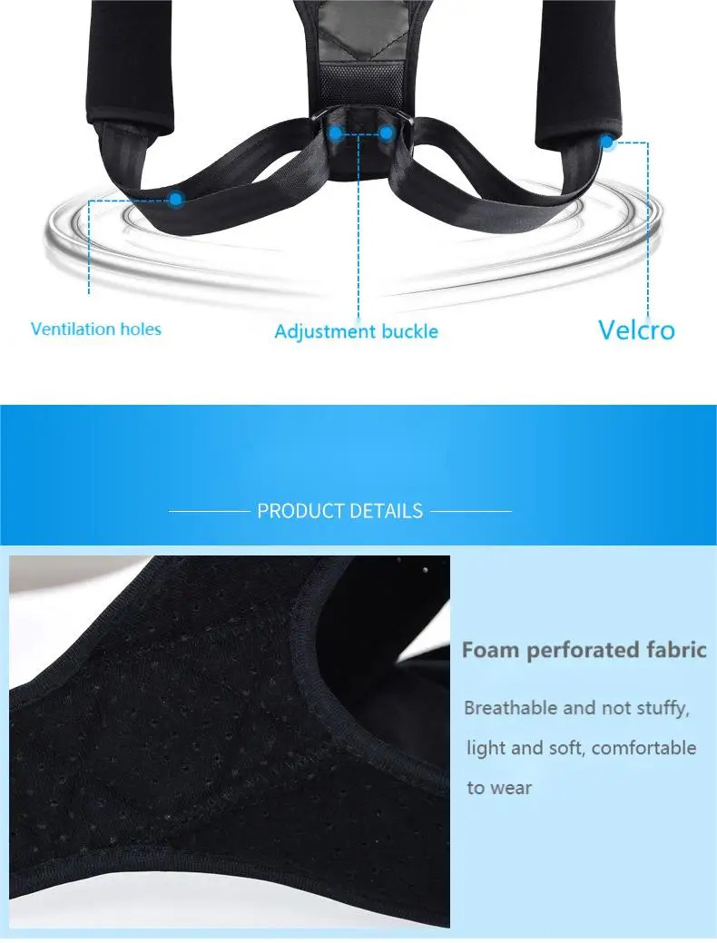 Back Support Correction Belt Unisex Body Shaper Breathable Hunchback Brace