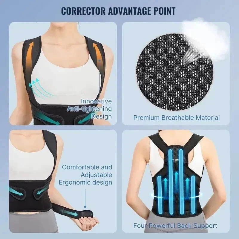 Back Brace Posture Corrector Women Men Shoulder Straightener Adjustable Support