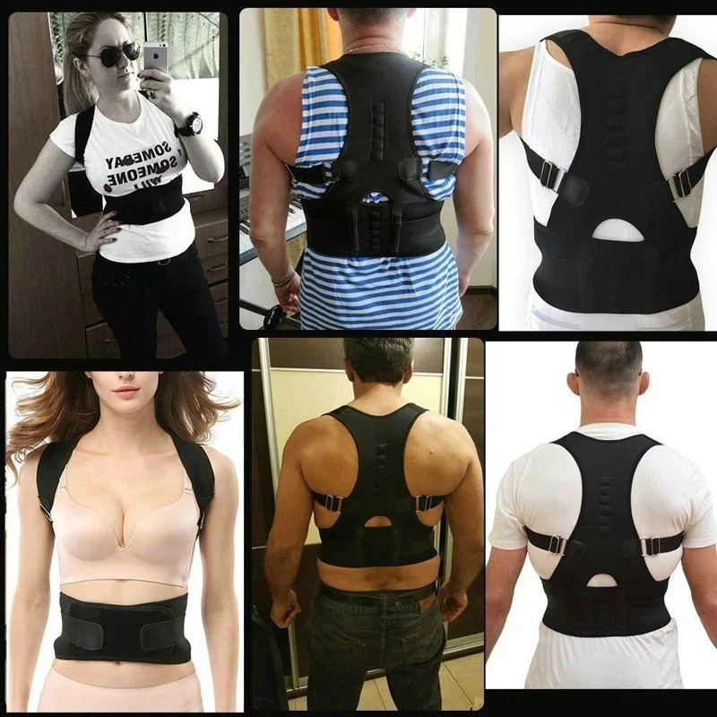 Posture Corrector Support Magnetic Back Shoulder Brace Belt Band For Men Women.