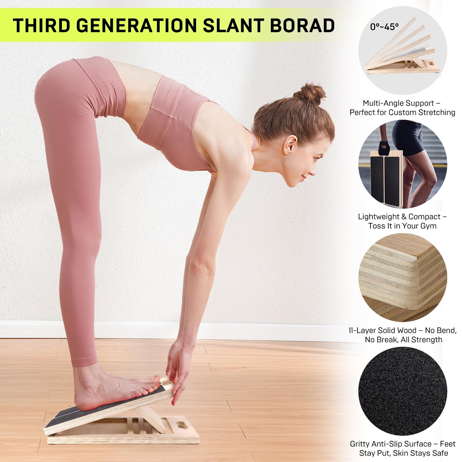 Wooden Slant Board for Calf 15.5″ x 13.3″, Wood-basic Incline