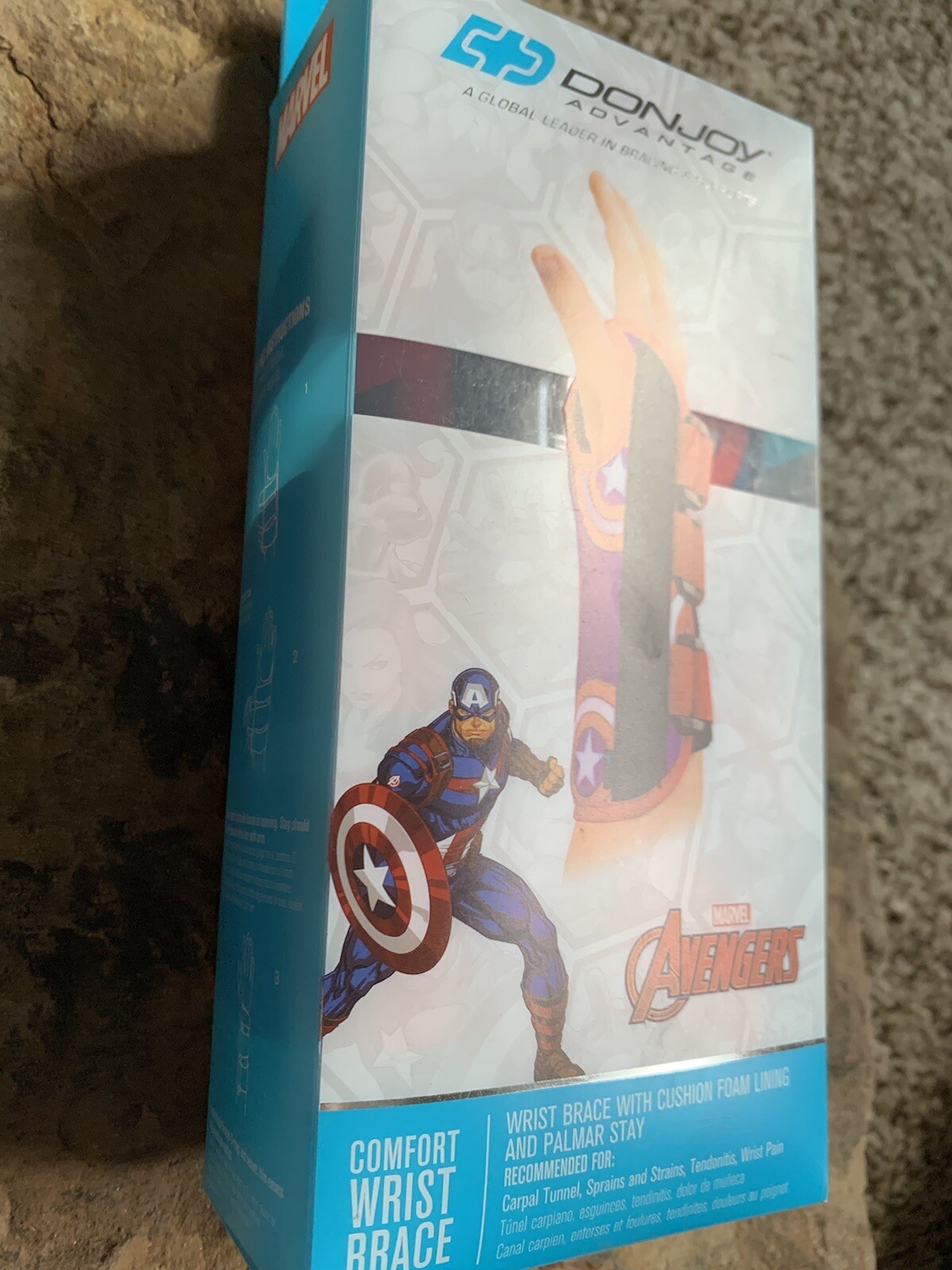 Marvel Captain American Wrist Brace. New. Donjoy Advantage Brand. Youth Left.