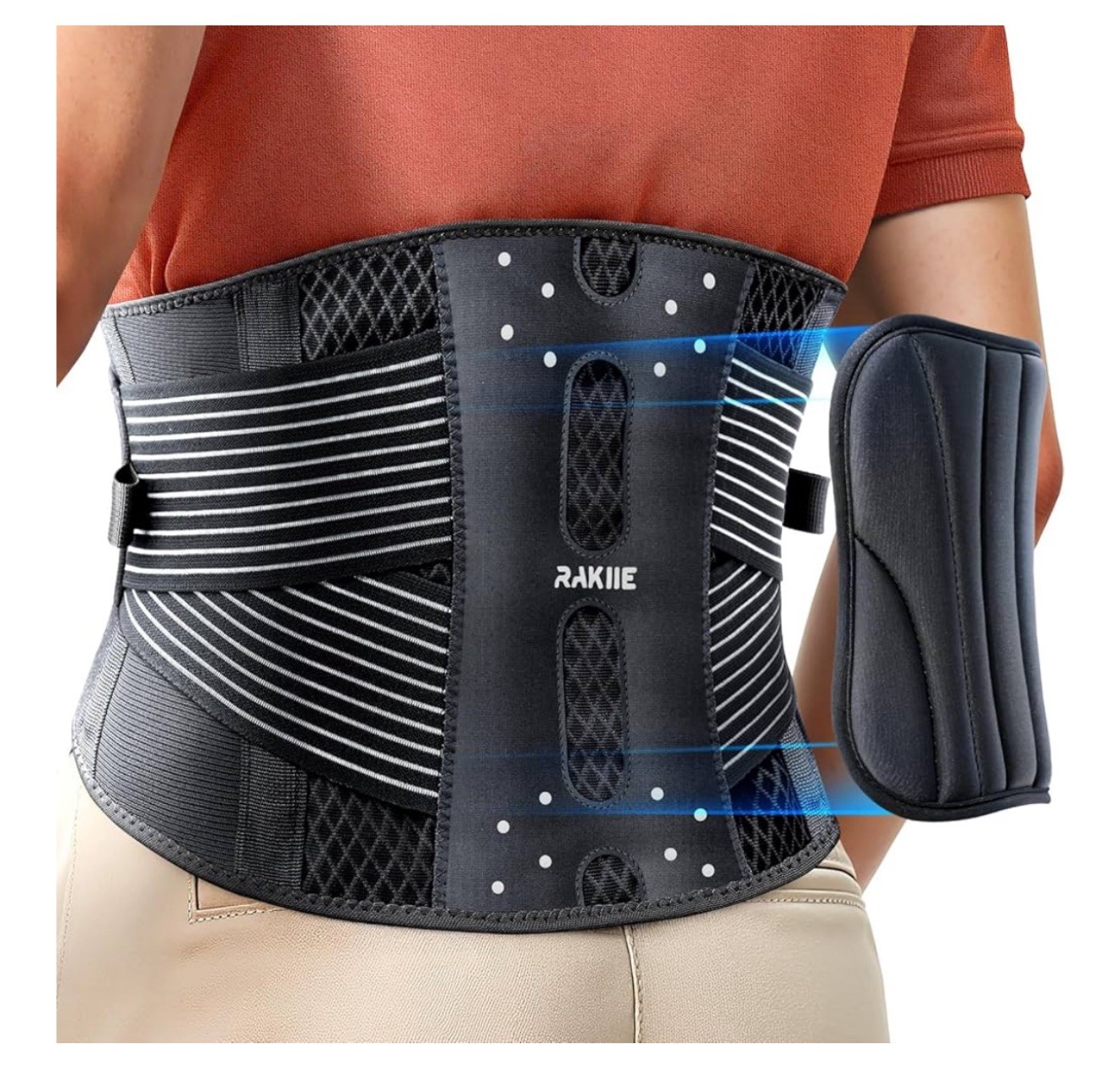 Thin Back Brace 6X Metal Lower Back for Men Women Lightweight Lumbar with 3D …
