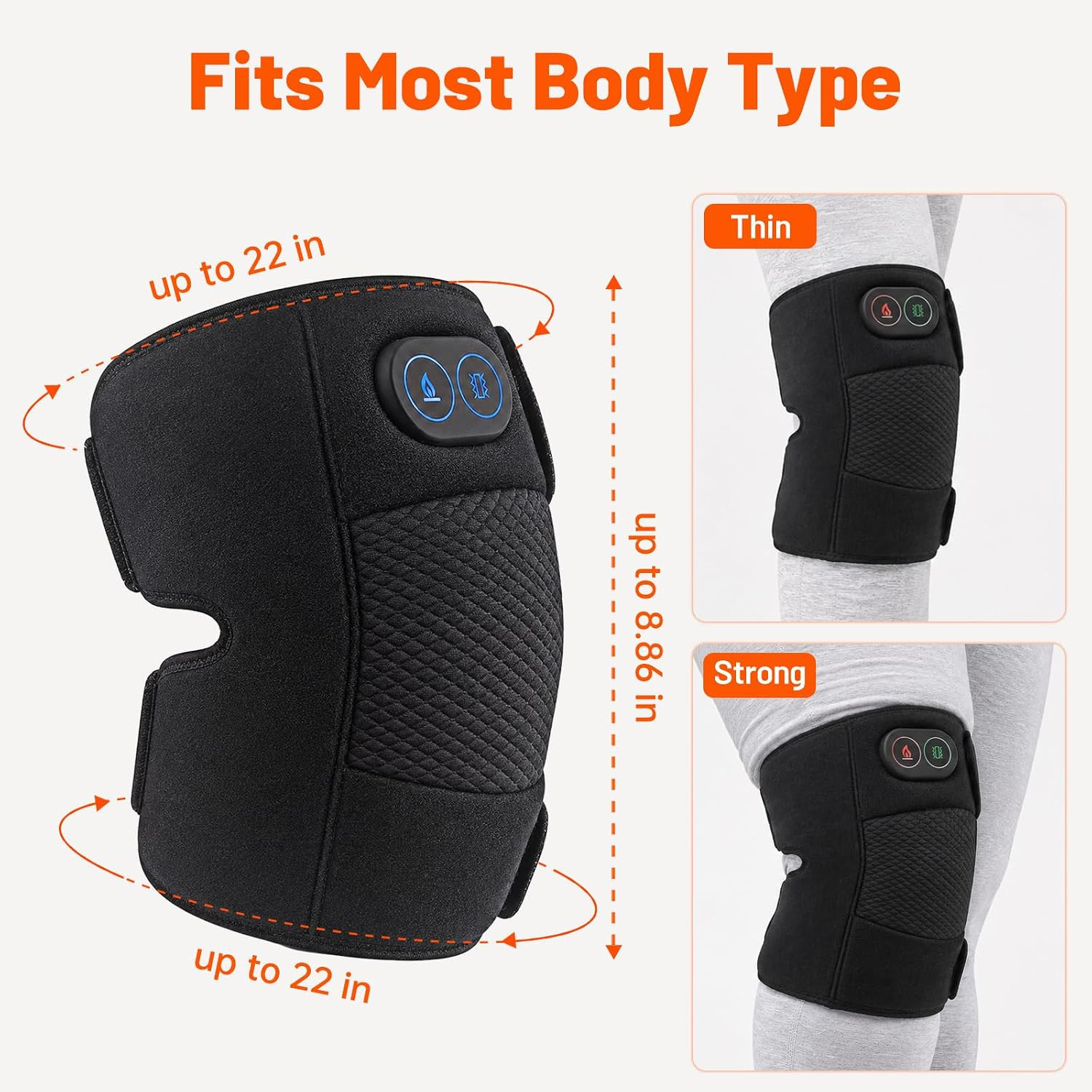 Knee Massager, Cordless Knee Heating Pad for Knee Pain Relief, Heated Knee Brace