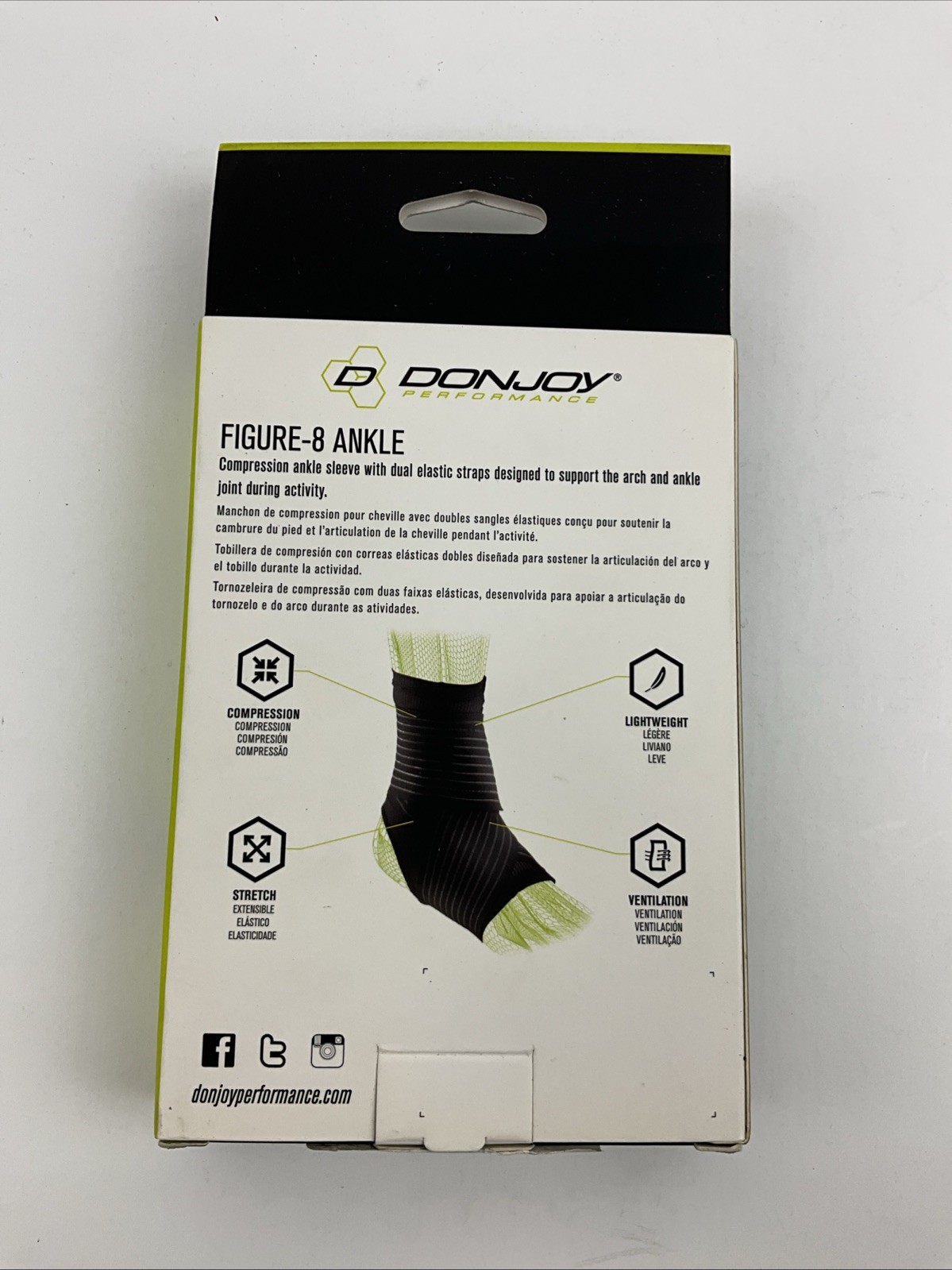 DonJoy Performance Figure-8 Ankle Sleeve with Dual Wrap Straps Medium NIB